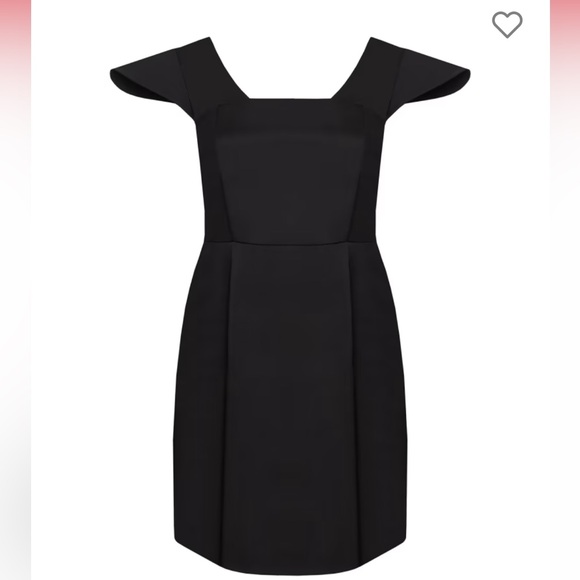 NWT Mimine AG black knee length Rebel cocktail dress with exaggerated shoulders - Picture 5 of 7